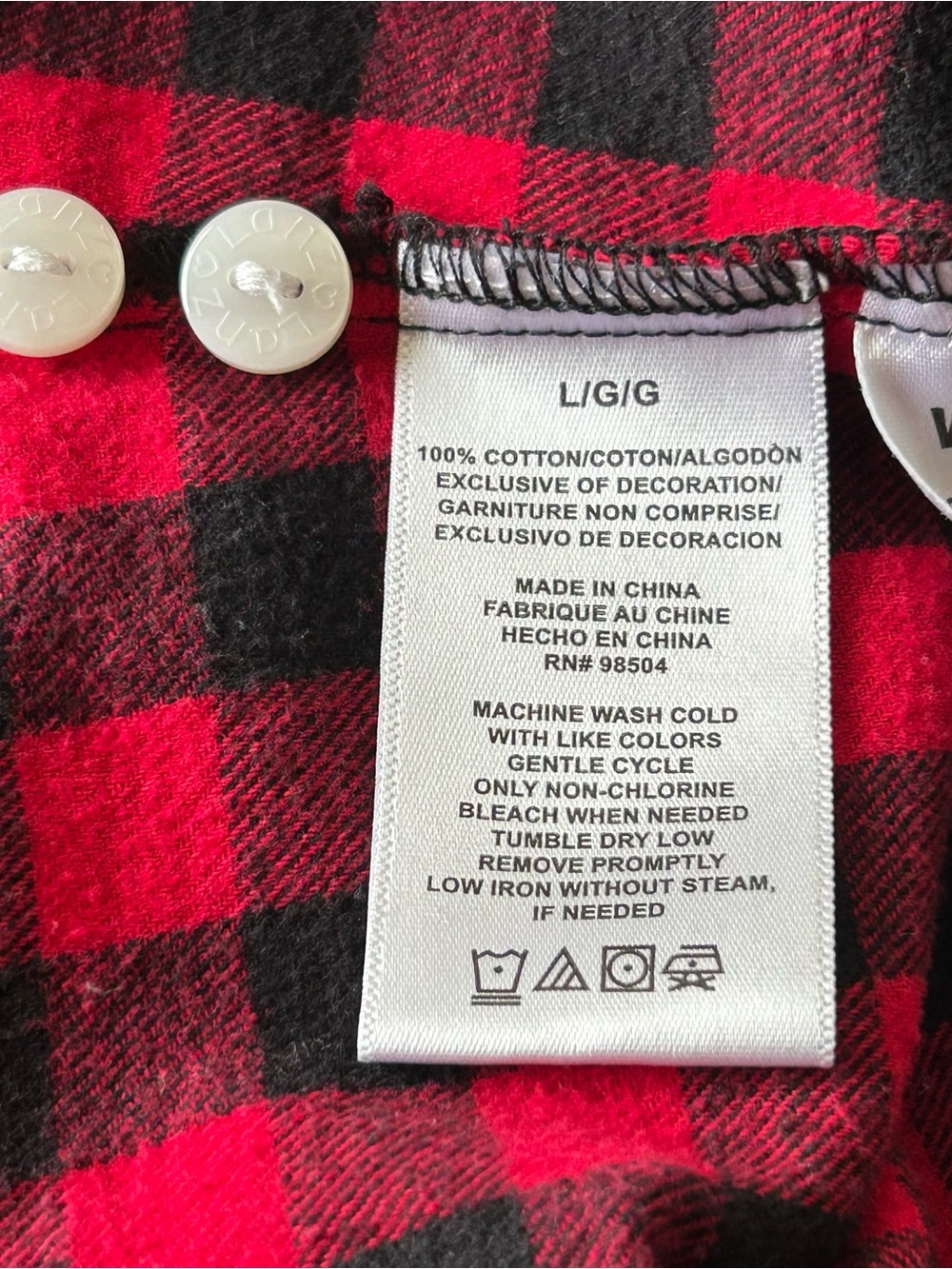 Vintage Lanz Of Salzburg Flannel Nightgown L Red Buffalo Plaid Granny Holiday - Picture 6 of 8